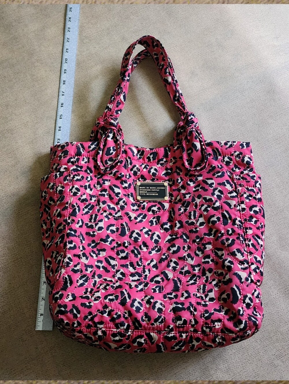 Marc Jacobs Pink Leopard Pretty Nylon Tate Tote Y2K Vintage